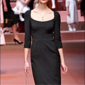 Dolce and Gabbana black scoop neck dress